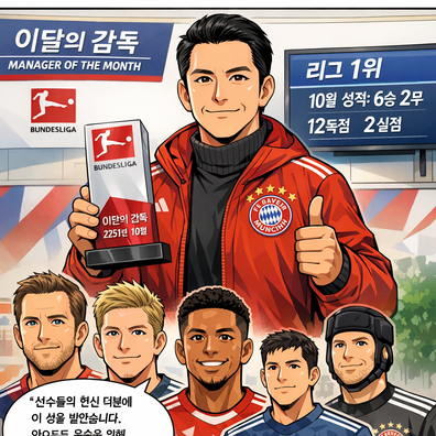 분데스리가 리그 2251-10월 이달의 감독에 더원 감독